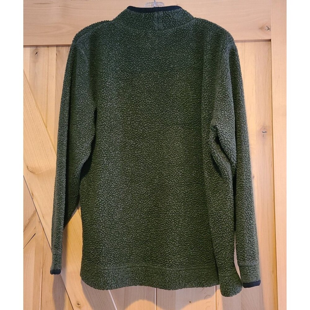 VINTAGE LL Bean Green Sweater Fleece Deep Pile Sherpa Women Size L #ODB71 - Picture 2 of 15